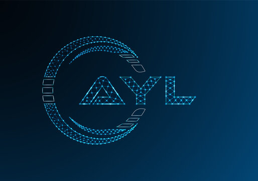 AYL low poly letter logo vector design. AYL lower poly logo design.