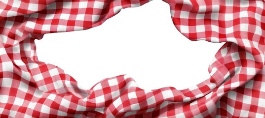 Obraz premium Red and White Gingham Fabric Frame
