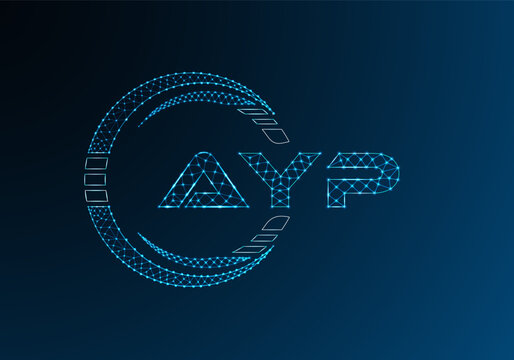 AYP low poly letter logo vector design. AYP lower poly logo design.