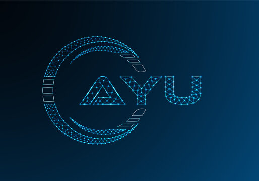 AYU low poly letter logo vector design. AYU lower poly logo design.