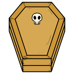 coffin illustration hand drawn isolated vector