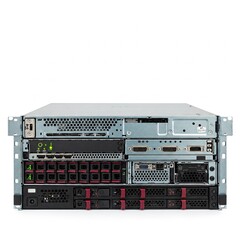Obraz premium Modern enterprise server unit isolated on white background for cloud storage and hosting services 