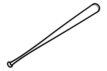 Baseball Bat Line Art Vector Illustration