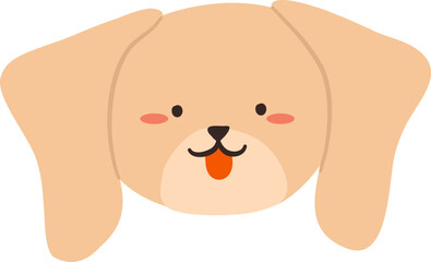 Hand drawn cute dog head Icon elements illustration