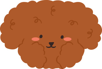 Hand drawn Cute Apricot Toy Poodle puppy dog Icon Design elements illustration