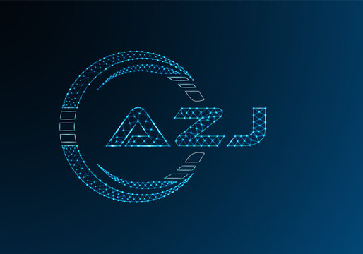 AZJ low poly letter logo vector design. AZJ lower poly logo design.
