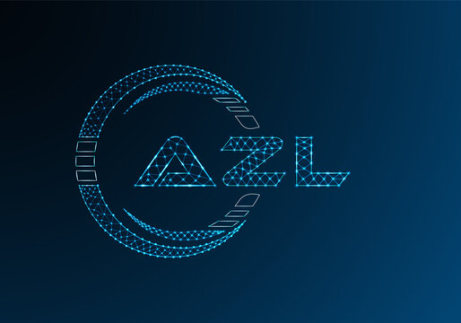 AZL low poly letter logo vector design. AZL lower poly logo design.