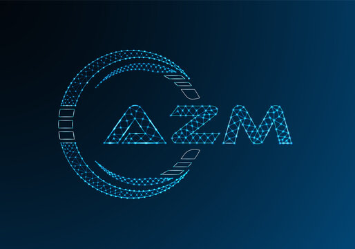 AZM low poly letter logo vector design. AZM lower poly logo design.