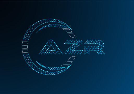 AZR low poly letter logo vector design. AZR lower poly logo design.