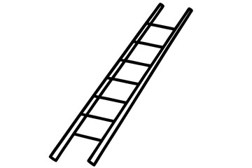 Extension Ladder Line Art Vector Illustration