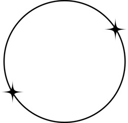 Modern minimalist aesthetic line trendy linear frames with stars geometric forms arch frame sparkles