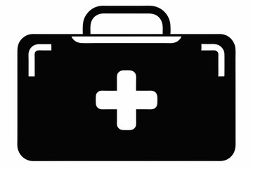 First Aid Kit Silhouette Vector Illustration