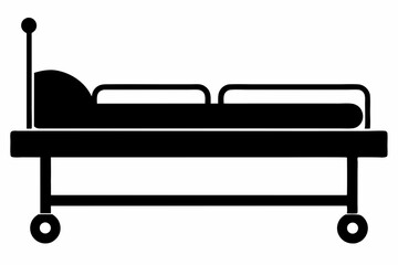 Hospital Bed Silhouette Vector Illustration