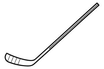 Ice Hockey Stick Line Art Vector Illustration