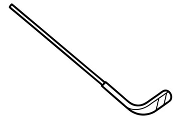 Ice Hockey Stick Line Art Vector Illustration