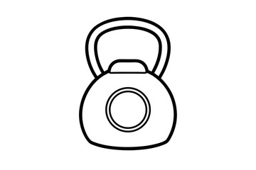Kettlebell Line Art Vector Illustration