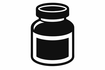 Pill Bottle Silhouette Vector Illustration