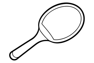 Ping Pong Paddle Line Art Vector Illustration