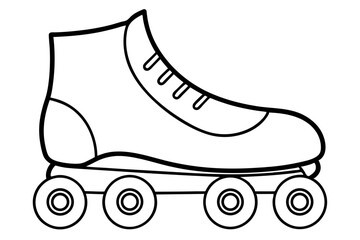 Roller Skates Line Art Vector Illustration