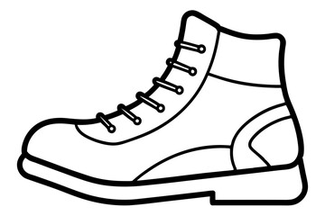 Ski Boots Line Art Vector Illustration