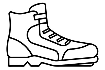 Ski Boots Line Art Vector Illustration
