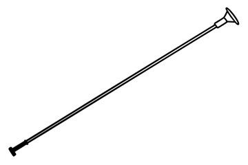 Ski Poles Line Art Vector Illustration