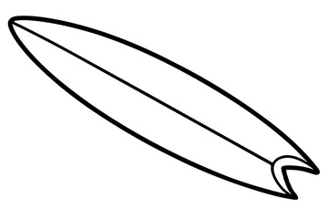 Surfboard Line Art Vector Illustration