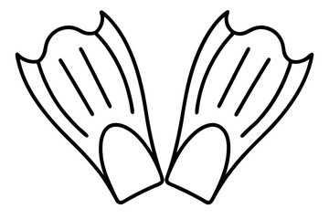 Obraz premium Swimming Fins Line Art Vector Illustration