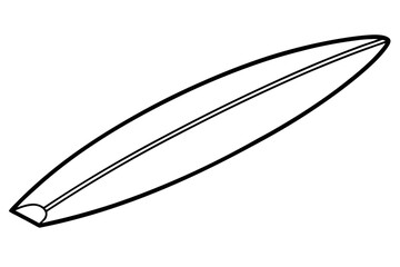 Surfboard Line Art Vector Illustration