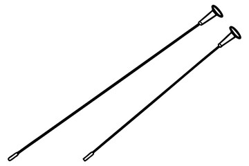 Trekking Poles Line Art Vector Illustration