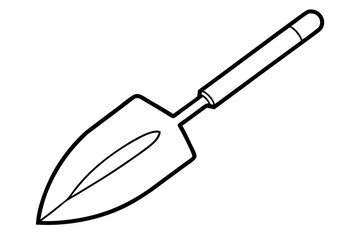 Trowel Line Art Vector Illustration