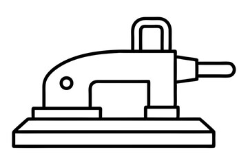 Wood Router Line Art Vector Illustration