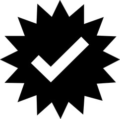 Check mark icon in flat tick icon isolated on transparent background