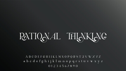 Lettering Minimalist Fashion. Elegant alphabet letters serif font and number. Typography fonts regular uppercase, lowercase.