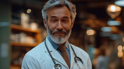 Experienced Medical Professional Reviewing Digital Patient Data in Clinic - Powered by Adobe