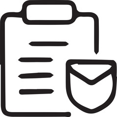 Secure Clipboard Icon, Protected Document Symbol, Data Privacy Shield Vector