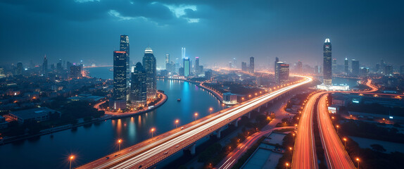 Emerging Markets Outlook: Captivating Images of Evolving International Business Hubs and Transformative Projects Driving Global Growth - Stock Photos with Left Space for Text