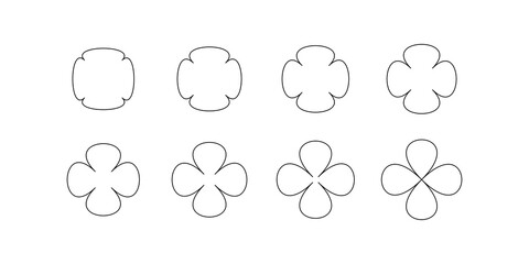 Flower Icons Set � Vector Floral Decorations and Flower Shapes in Various Styles on White Background
