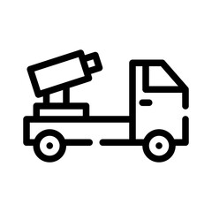 Fototapeta premium army vehicle line icon