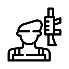 soldier line icon