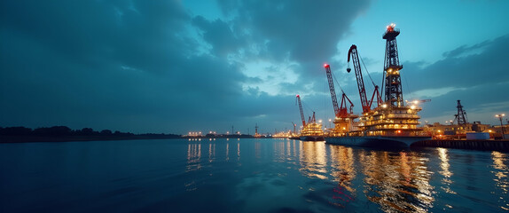 Obraz premium Crude Oil Market Dynamics: Professional Stock Images Showcasing Advanced Extraction Technology, Production Processes, and Environmental Impact in Energy Production