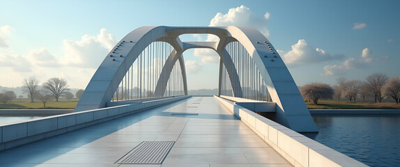 Naklejka premium Elegant Veterans Memorial Bridges: Architectural Masterpieces with Symbolic Engravings Honoring Military Service and Sacrifice