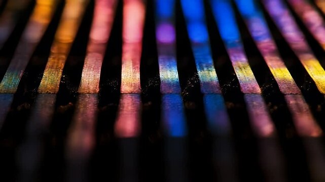 Iridescent Parallel Lines Shimmering with Light and Shadow