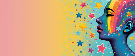 Refined Pride Month identity celebration artwork showcasing dynamic self expression innovative graphic design and culturally inclusive symbols for public empowerment and personal identity in  Photo St