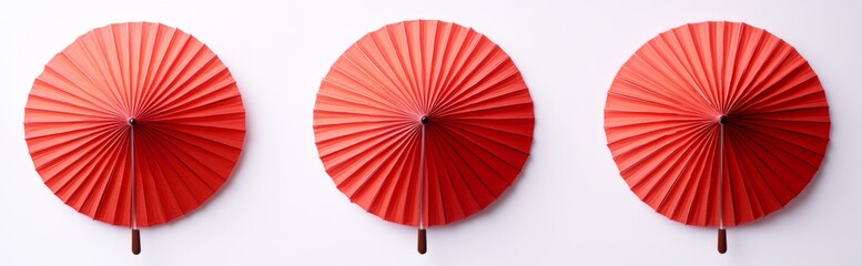 Three Red Paper Fans