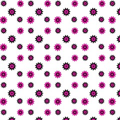 Small black and pink flowers are perfectly matched and can be used on various surfaces in many styles.
