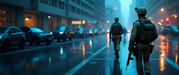 Fototapeta premium Comprehensive Defense Strategies: Tactical Planning, Military Readiness & Strategic Operations for Enhanced National Security - Photo Stock Concept with Left Space