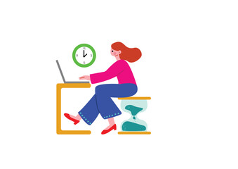 時間に追われながらパソコン作業をする女性