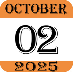 October calendar 2025 icon.Calendar Event schedule date.calendar date icon on white background.Agenda plan, october month schedule calendar and Time planner.Meeting appointment time.