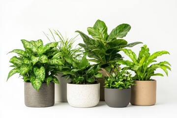 Fototapeta premium Stylish indoor houseplants for home decoration, enriching ambiance in interiors, ideal for design lovers, botanical visuals, and lifestyle photography aficionados